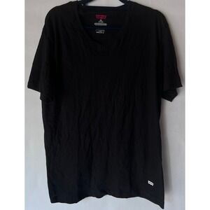 Levi's Mens Black V Neck T-Shirt Short Sleeve Casual‎ Everyday Basic